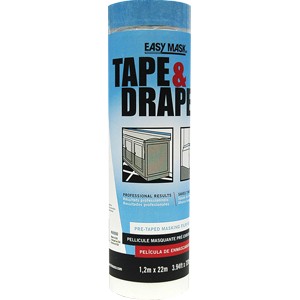 Easy Mask Tape & Drape Plastic Pre-taped Drop Cloth